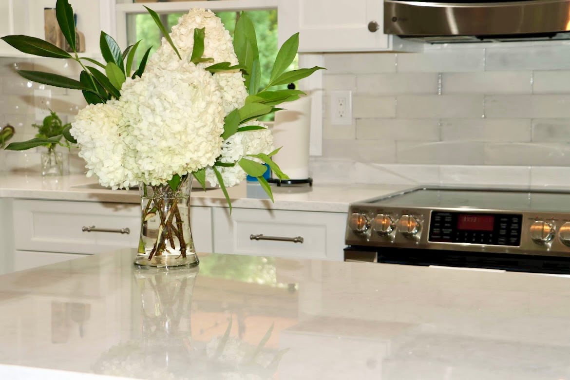 Close up of kitchen countertop in Islip, NY kitchen remodel by Kuhn Construction