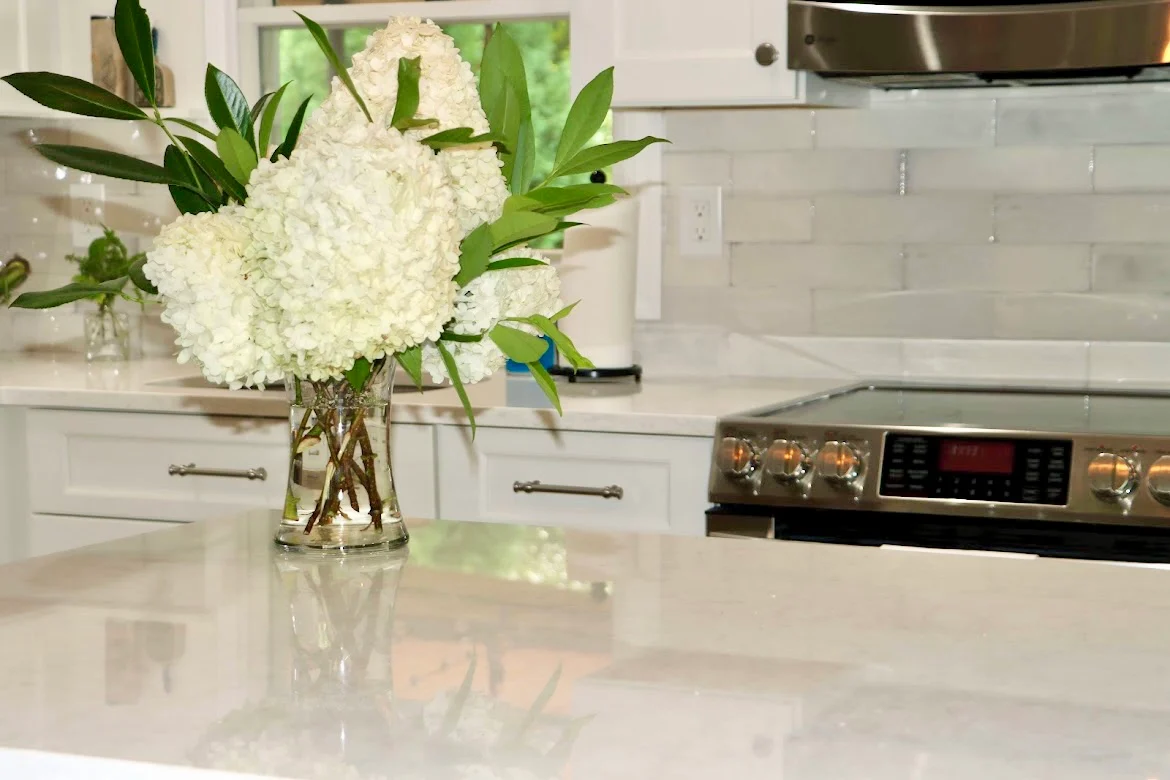 Close up of kitchen countertop in Islip, NY kitchen remodel by Kuhn Construction