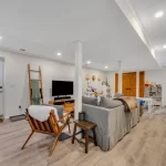 Suffolk County, NY walk-out basement remodel with recessed lighting by Kuhn Construction