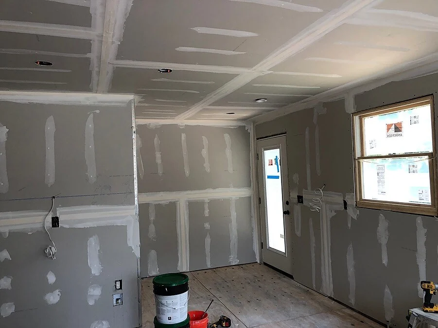 Walls with sheetrock Framing and insulation in Hicksville kitchen remodel by Kuhn Construction